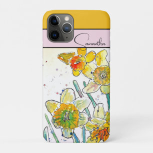 Daffodil Watercolor Daffodils floral Flower Phone iPhone 11 Pro Case