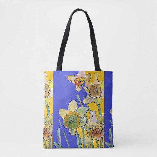 Daffodil Watercolor floral Ladies Art Tote Bag