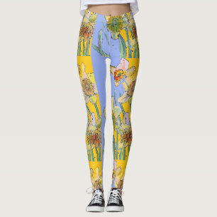 Daffodil Watercolor Flower Lilac Floral Leggings