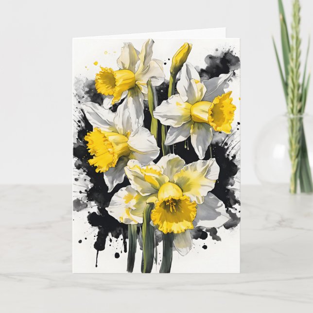 Daffodil - Watercolor flowers Card (Front)
