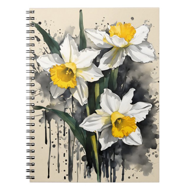 Daffodil - Watercolor flowers Notebook (Front)