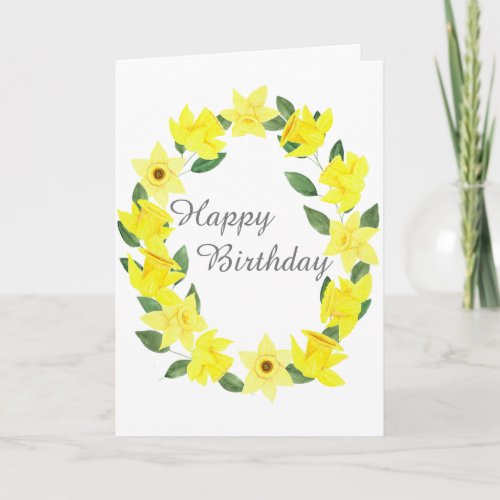 Daffodil Watercolor Greeting Card