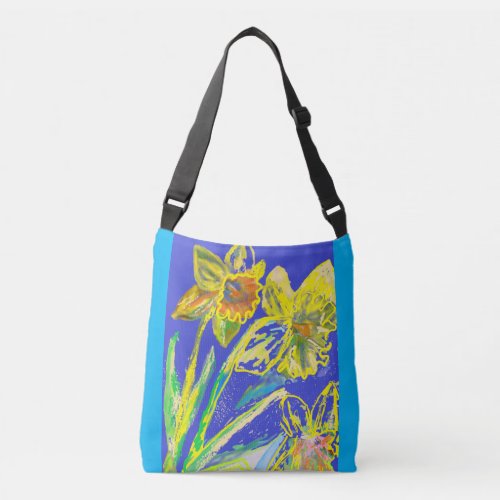 Daffodil Watercolor Painting flower Crossbody Bag