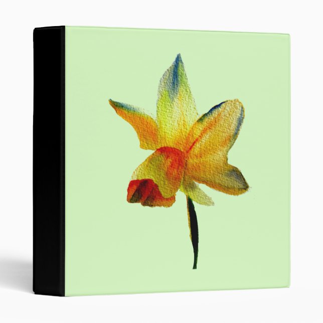 Daffodil watercolour art flower binder (Front/Spine)