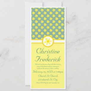 Daffodil Wedding, 4"x9.25" invitation