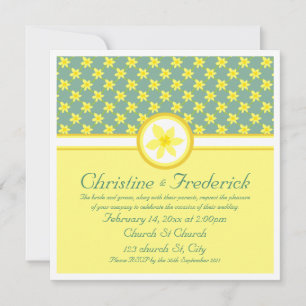 Daffodil Wedding, 5.25"x5.25" invitation