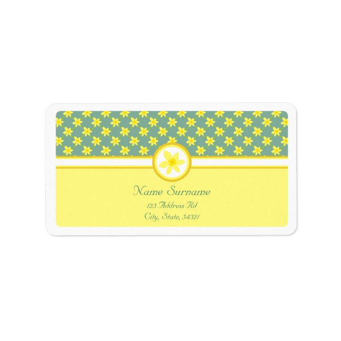 Daffodil Wedding, wedding address labels