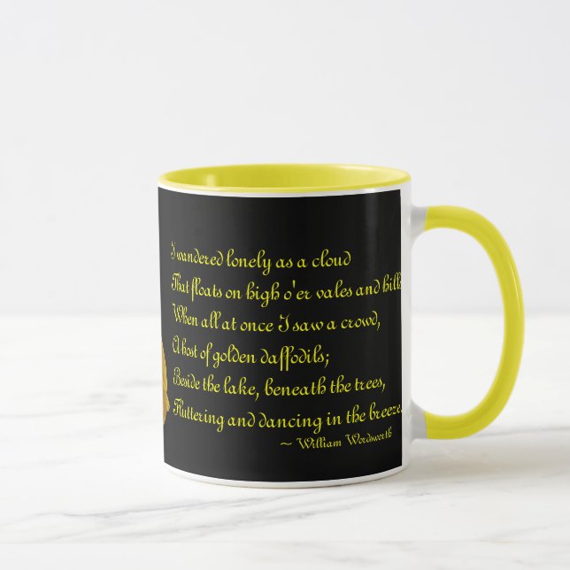 Daffodil With William Wordsworth Poem Ceramic Mug (Right)