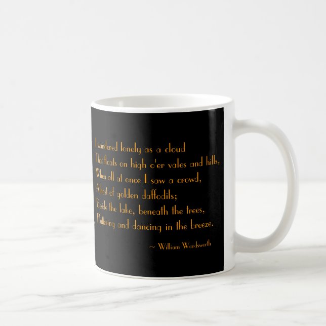 Daffodil With William Wordsworth Poem Ceramic Mug (Right)