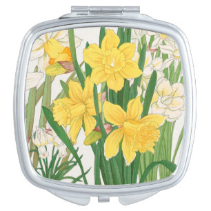 Daffodil Woodblock Painting, Tanigami Kônan, 1917 Compact Mirror