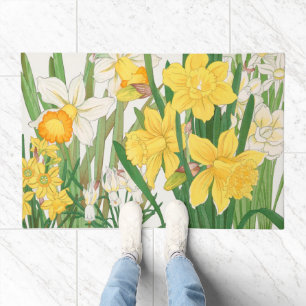 Daffodil Woodblock Painting, Tanigami Kônan, 1917 Doormat
