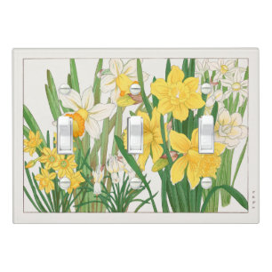 Daffodil Woodblock Painting, Tanigami Kônan, 1917 Light Switch Cover