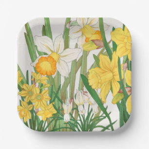 Daffodil Woodblock Painting, Tanigami Kônan, 1917 Paper Plates