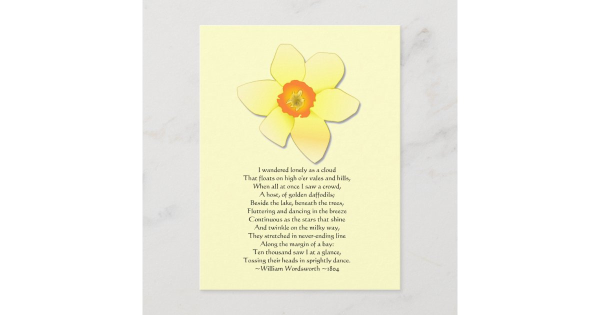Daffodil Wordsworth Poem Postcard Zazzle