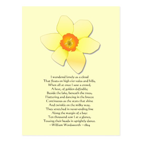 Daffodil Wordsworth Poem Postcard Zazzle