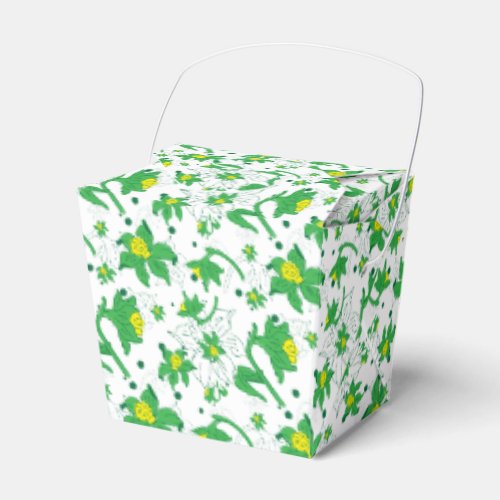 Daffodil Yellow Botanical Illustration Pattern Favor Boxes