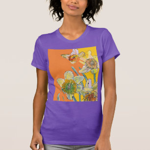 Daffodil Yellow daffodils floral Watercolor Flower T-Shirt