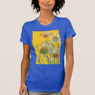Daffodil Yellow daffodils floral Watercolor Flower T-Shirt