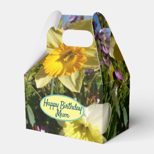 Daffodil Yellow Floral Birthday Cake Favour Box