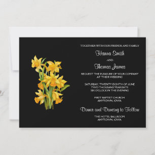 Daffodil Yellow Floral Wedding Invitation