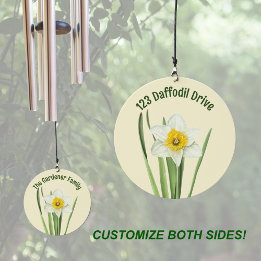 Daffodil Yellow Flower Personalized Wind Chime