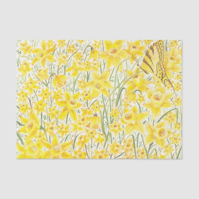 Daffodil Yellow Flower Tissue Paper (Front)