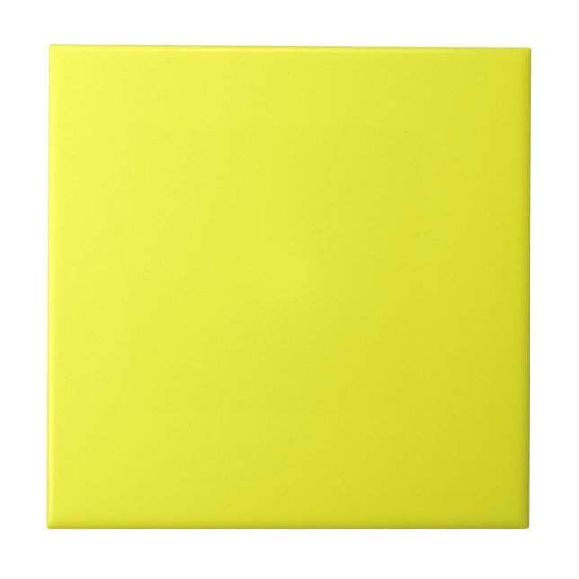 Daffodil Yellow Solid Color | Classic Elegant Ceramic Tile (Front)