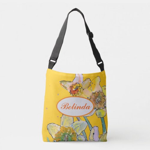 Daffodil Yellow Spring floral Watercolor Handbag