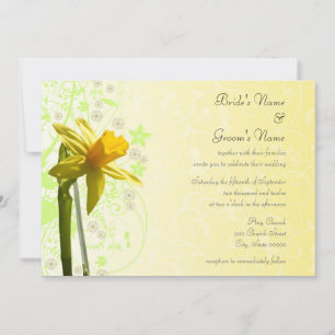 Daffodil Yellow Spring Floral Wedding Invitations