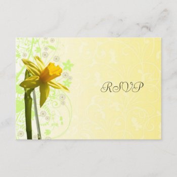 Daffodil Yellow Spring Wedding Rsvp Reply by MHDesignStudio at Zazzle