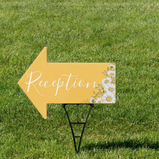 Daffodil Yellow & White Daisies Reception  Sign (Insitu)