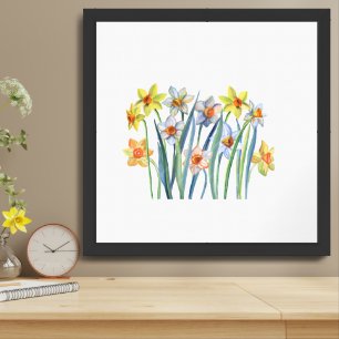 “Daffodils” 16 x24” Matted & Framed Art