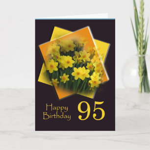 Daffodils 95th Birthday Wishes Greeting Card