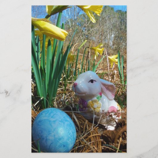 Daffodils and Blue Easter egg (Front)