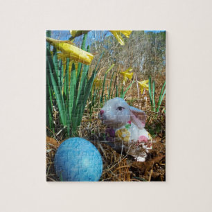 Daffodils and Blue Easter egg Jigsaw Puzzle