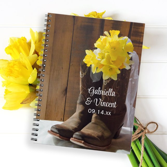Daffodils and Cowboy Boots Country Western Wedding Notebook (Creator Uploaded)