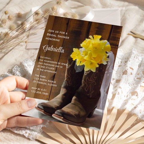 Country Daffodils Bridal Shower Invitation