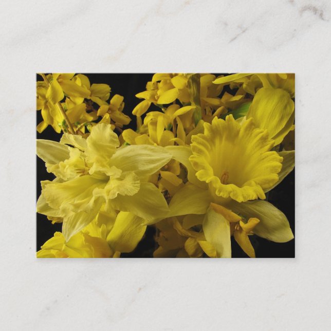 Daffodils and Forsythia ATC Business Card (Front)