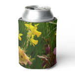 Daffodils and Lenten Roses Colorful Floral Can Cooler