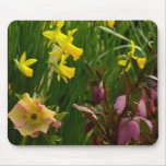 Daffodils and Lenten Roses Colorful Floral Mouse Pad