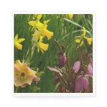 Daffodils and Lenten Roses Colorful Floral Napkins