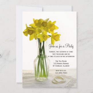 Daffodils and Pearls General Party Invitation