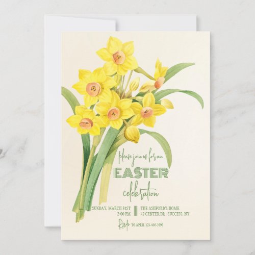 Daffodils Bouquet  Invitation