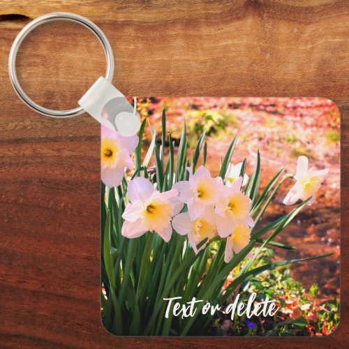 Daffodils By Brook Flower Personalized Keychain