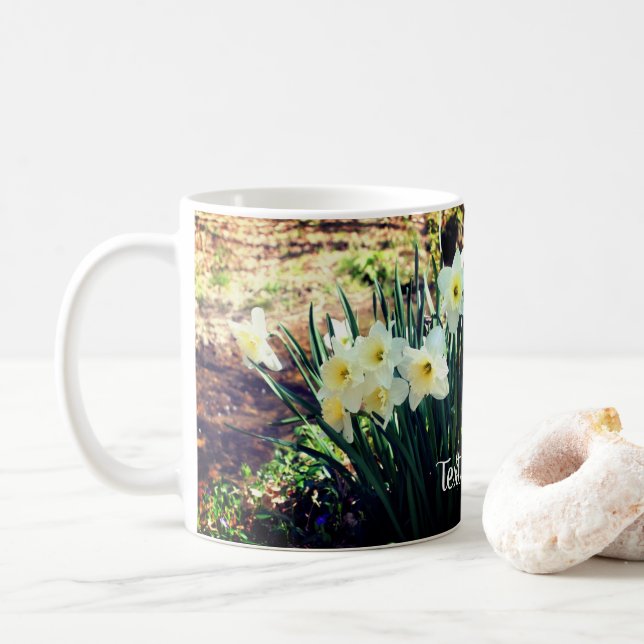 Daffodils By Brook Personalized Coffee Mug (With Donut)