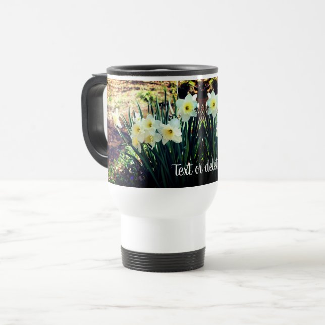 Daffodils By Brook Personalized  Travel Mug (Front Left)
