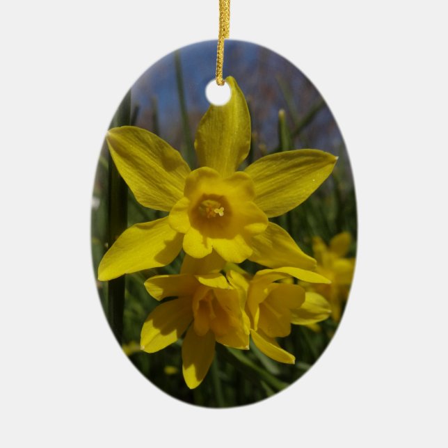 daffodils ceramic ornament (Front)