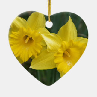 daffodils ceramic ornament