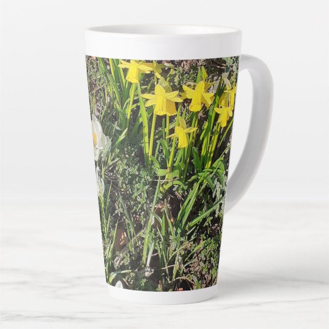 Daffodils & Crocus Latte Mug (Right Angle)