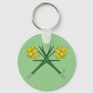 Daffodils Crossed Keychain